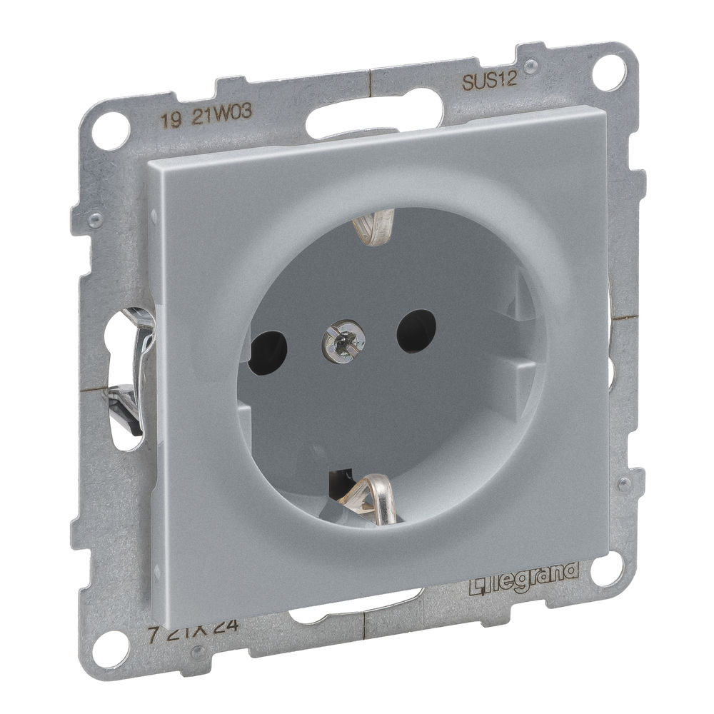 SUNO PRIZA 2P+T ALUMINIU 721324