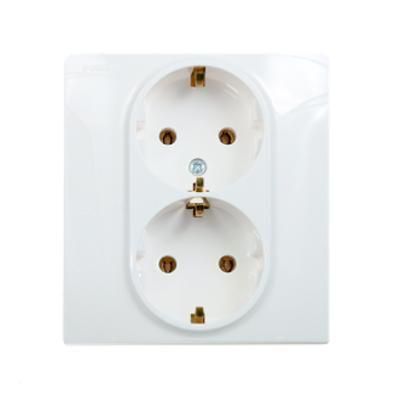 NILOE PRIZA DUBLA 2X2P+T 16A PROTECTIE COPII ALB