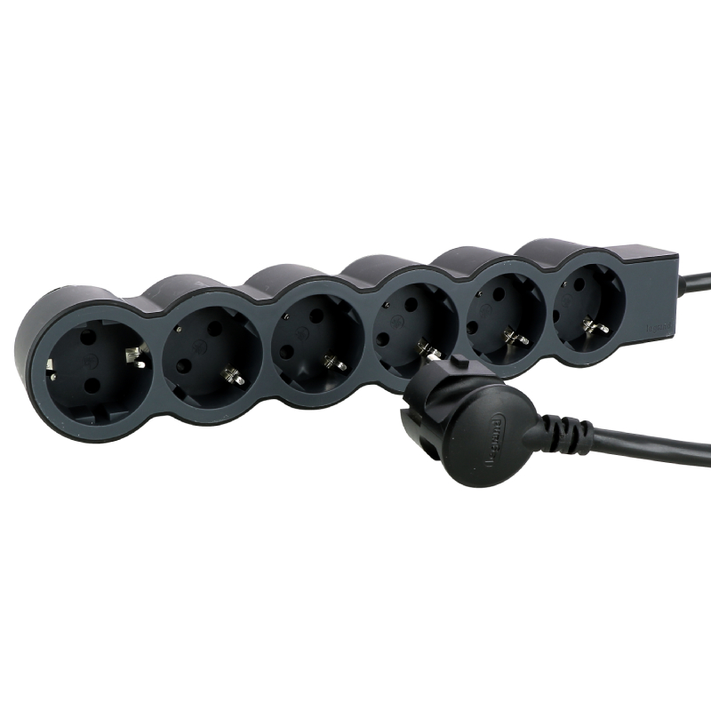 BLOC MULTIPRIZA 6X2P+T 3m NEGRU 694566