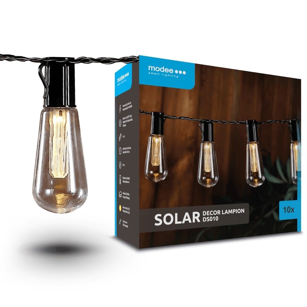 GHIRLANDA CU PANOU SOLAR 10BEC 3000K INCLUDE T VERDE 0.26RON+TVA/BUC