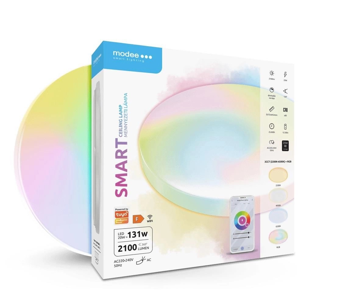 PLAFONIERA LED RGB WIFI 20W LEDCCT-20/RGB-21-MDE