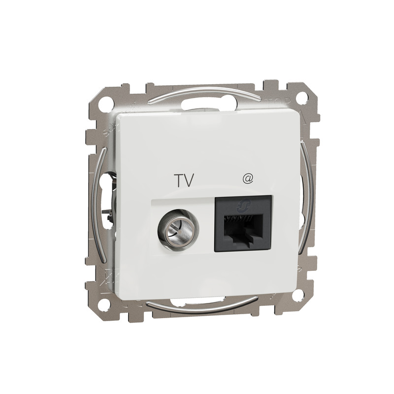 SEDNA NOU PRIZA COMBINATA CALCULATOR RJ45 CAT6+TELEVIZOR ALB