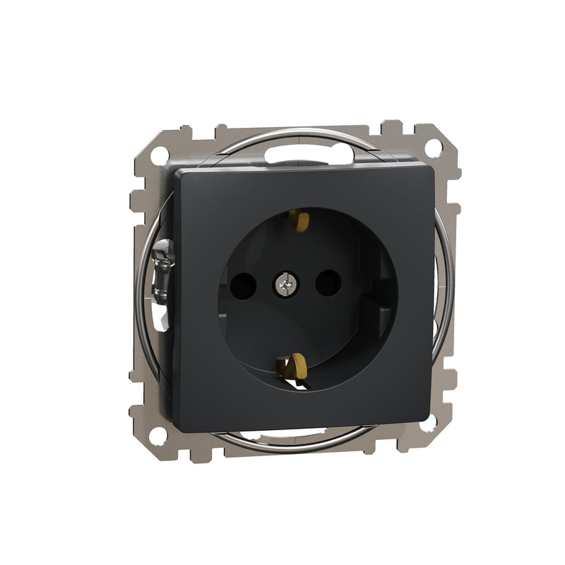 SEDNA NOU PRIZA SIMPLA 2P+T 16A ANTRACIT
