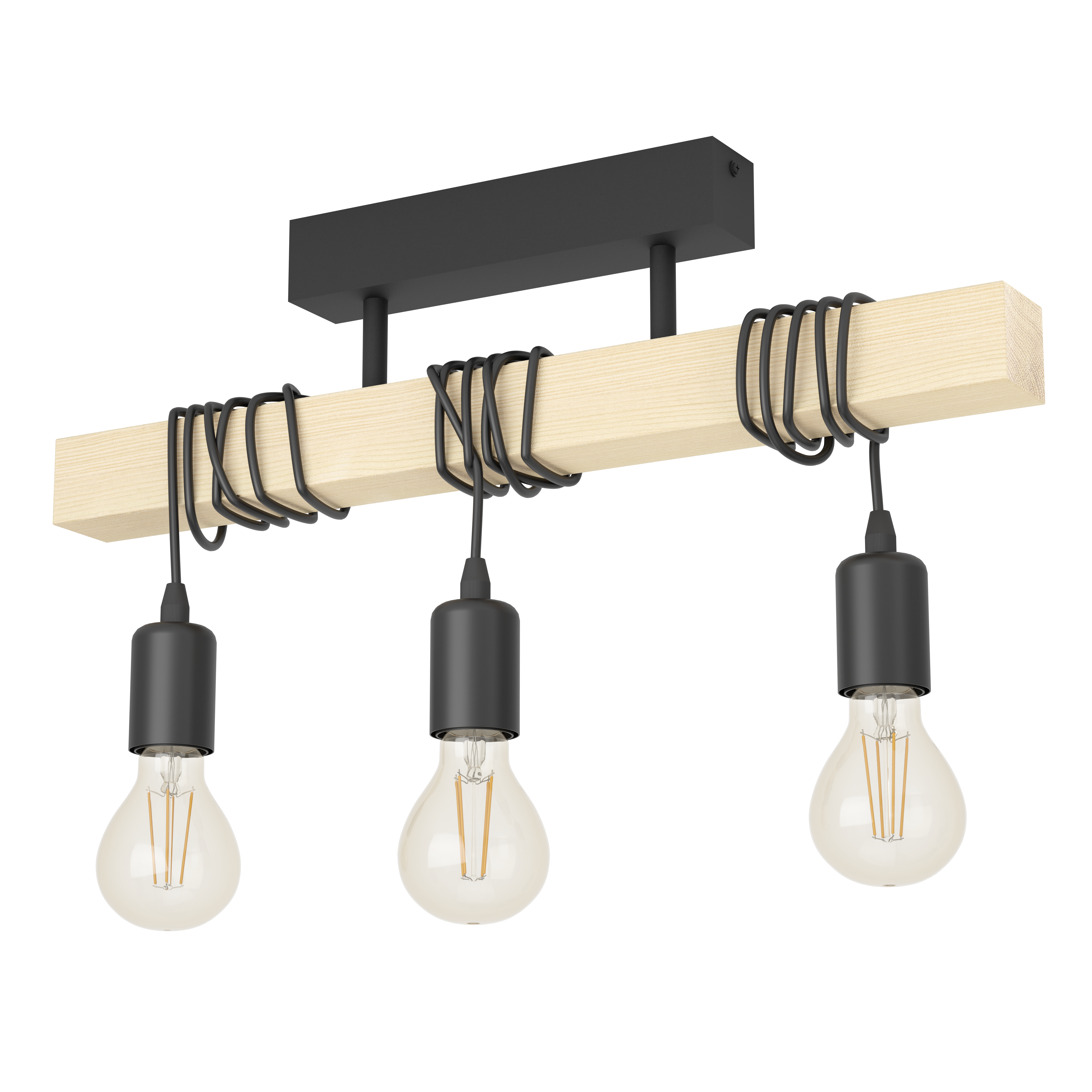 PLAF.TOWNSHEND E27 3X60W LEMN-MET 43511