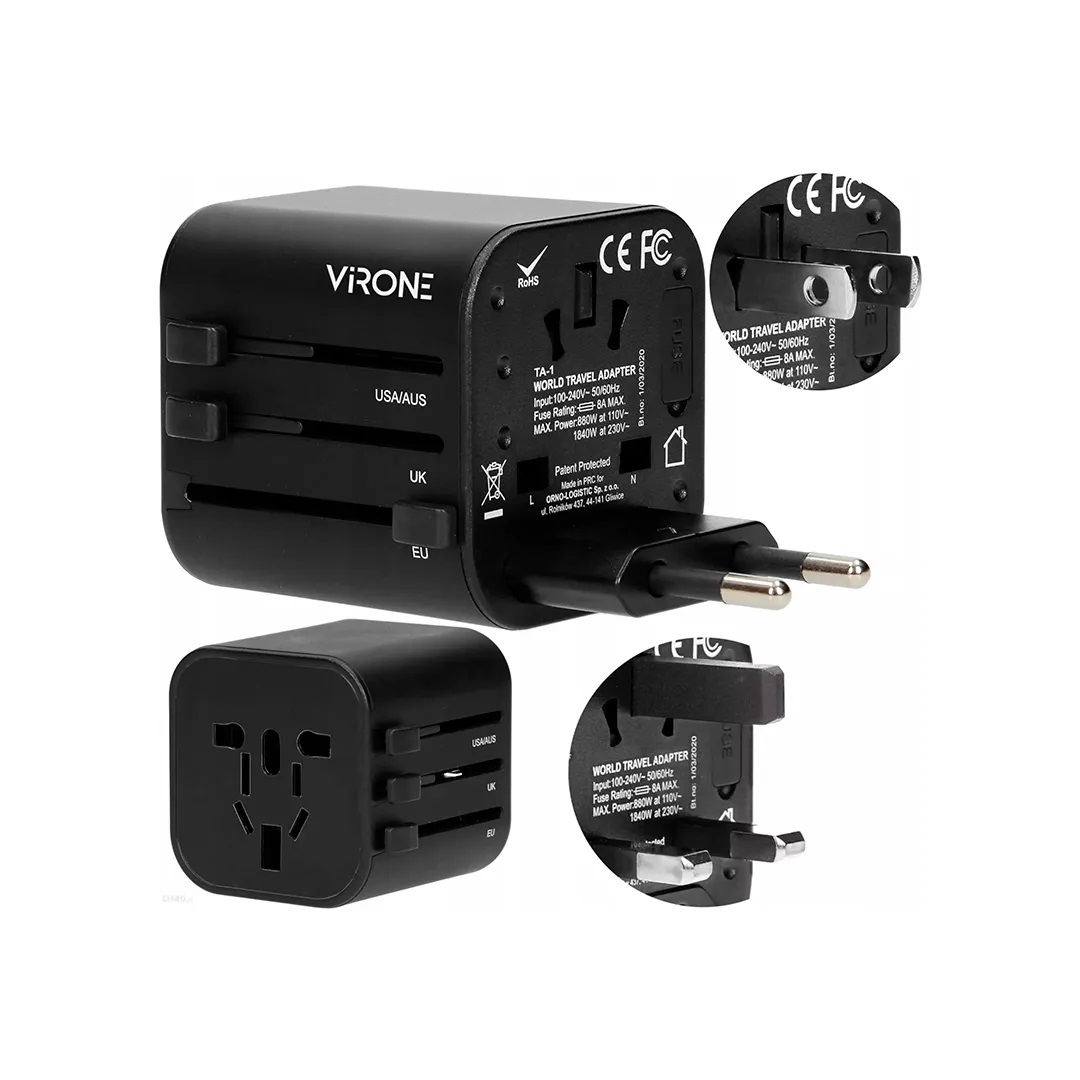 ADAPTOR UNIVERSAL PRIZA EU/UK/US 240V 8A