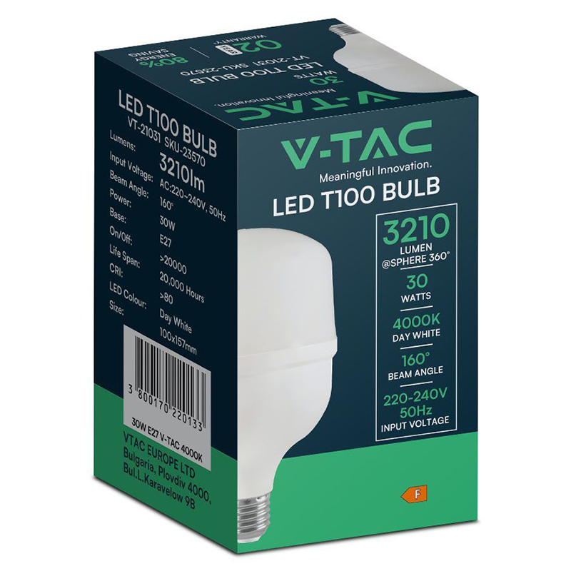 BEC LED T100 E27 30W 6500K SKU-23571
