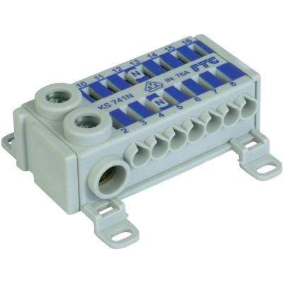 BLOC DISTRIBUTIE 1P 2X25/14X4 ALBASTRU