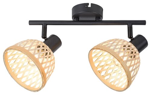 SPOT RATTAN 2XE14 15W 230V NEGRU MAT 3134