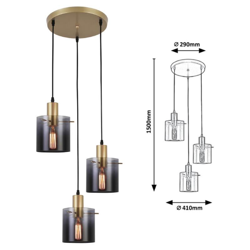 PENDUL DONATI 3XE27 40W 5223