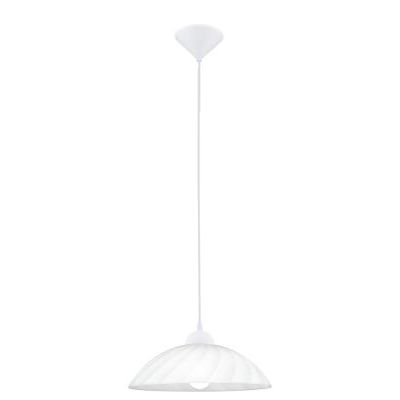 PENDUL VETRO ALB E27 1x100W 350MM VETRO