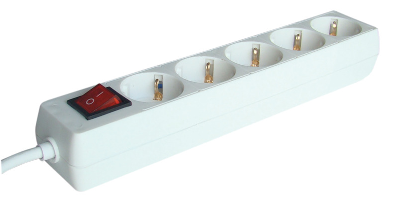 PRELUNGITOR CU INTRERUPATOR 5PRIZE LUNGIME 3m MAXIM 16A 3680W CABLU H05VV-F 3X1.5