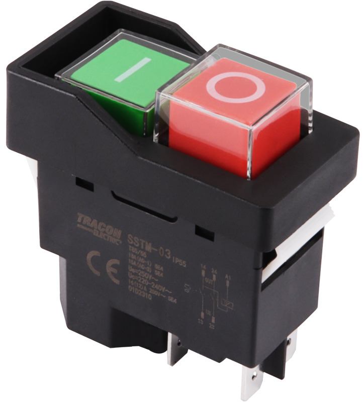 BUTON PORNIT OPRIT CU RELEU 4PINI 230V 12A IP54