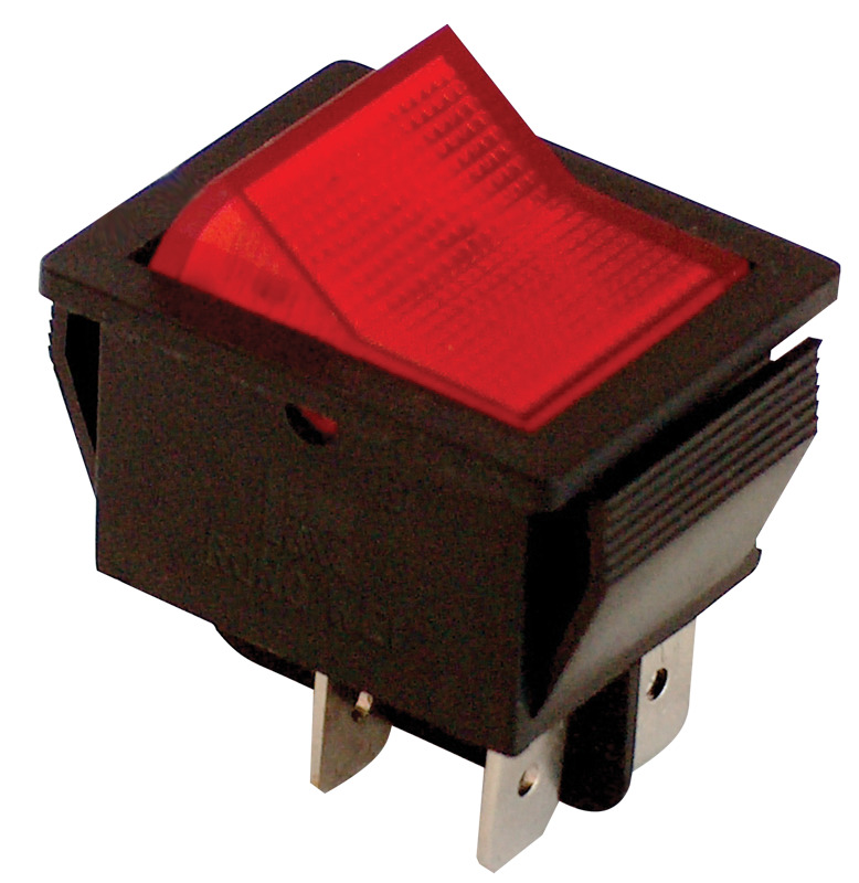 BUTON ROSU ON-OFF CU RASTER ILUMINAT TES-41