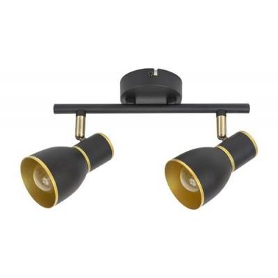 PLAFONIERA SPOT MACKENZIE 2X40W E14 NEGRU/AURIU