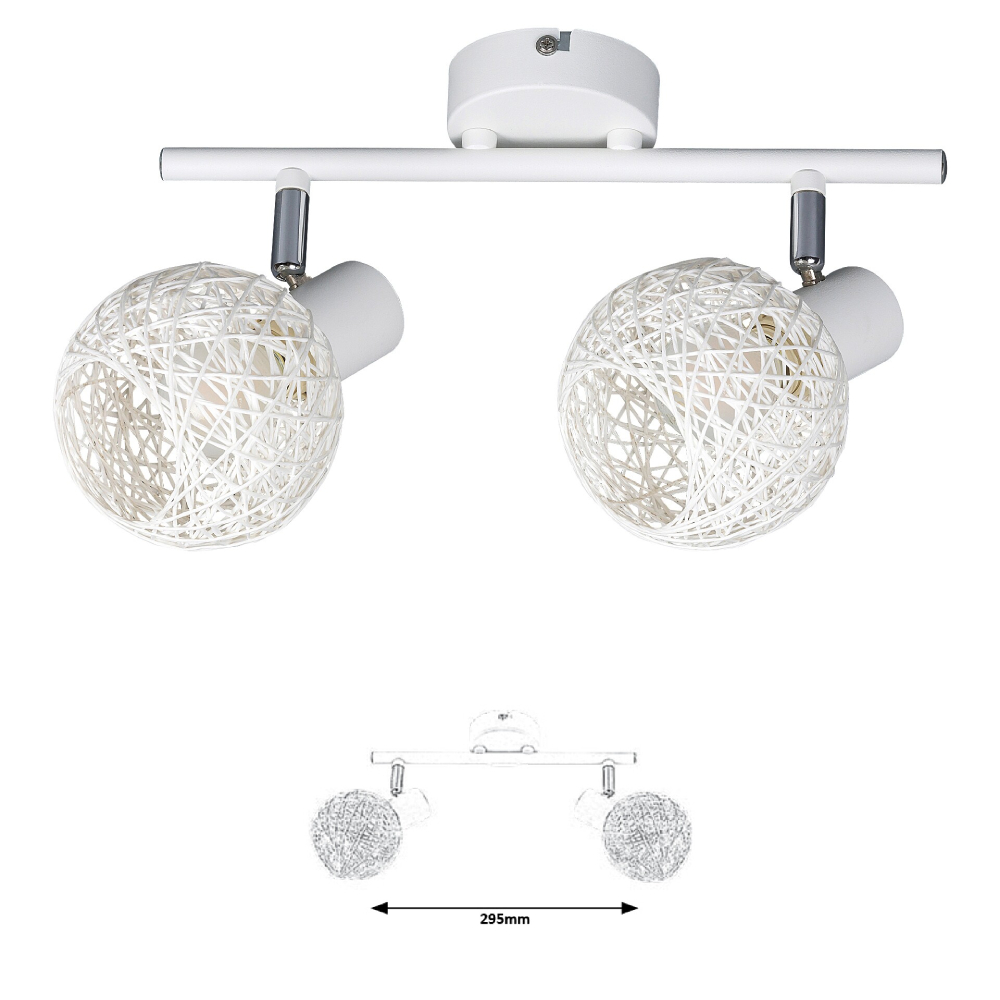 PLAFONIERA SPOT HAZEL 2X15W E14 ALB* nu se mai fabrica