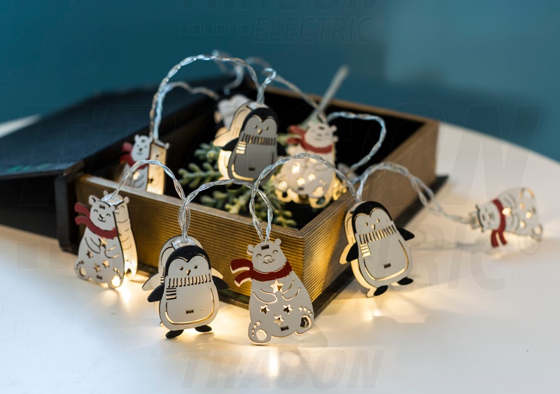 INST.LUMINA PINGUIN+URS 10LED 2XAA* CHRSTPBW10WW