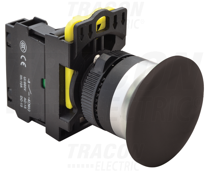 BUTIN CIUPERCA  1×NO, 5A/230V 40MM NEGRU