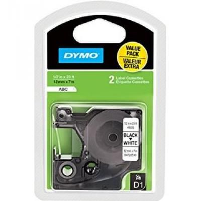 BANDA DYMO LETRA 12X7 ALB PLASTIC