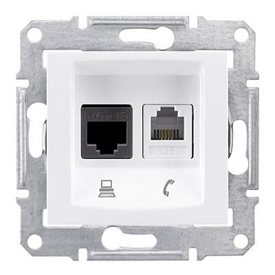 SEDNA PRIZA RJ11+RJ45 ALB* SDN5100121