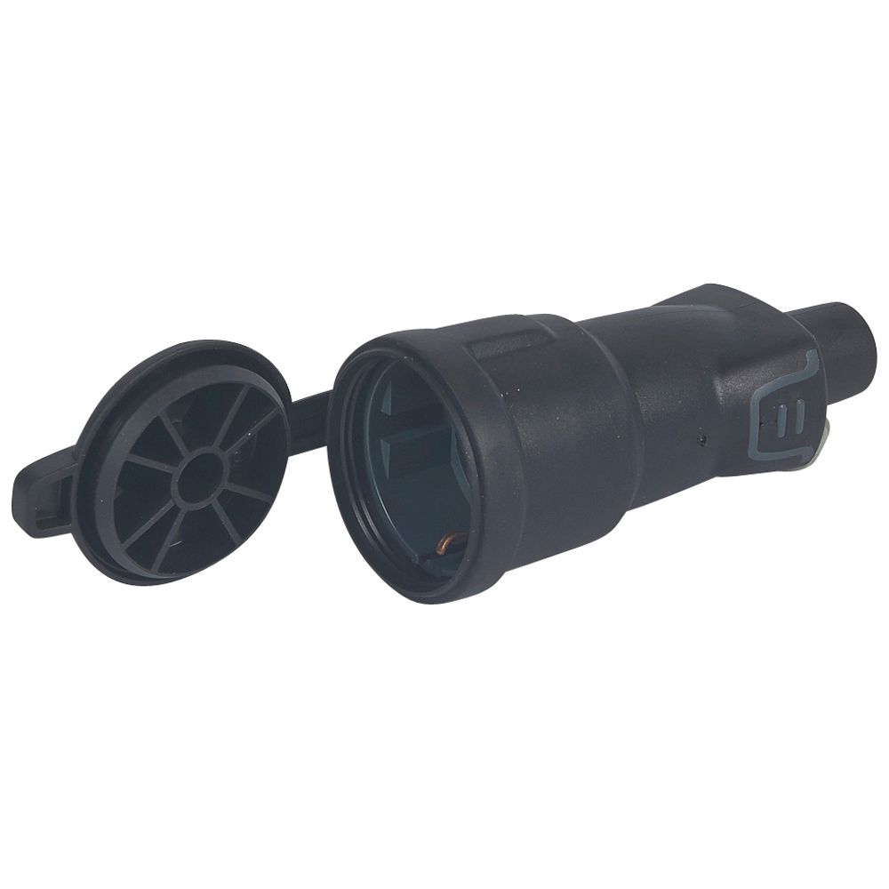 PRIZA MOBILA CAUCIUC 2P+T 16A IP44 CU CAPAC