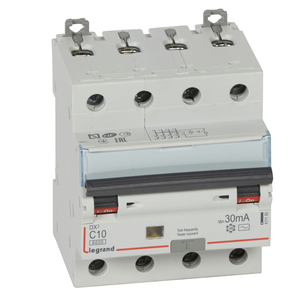 DX3 DISJ. DIF. 4P 10A 30mA 6kA 4M 411185