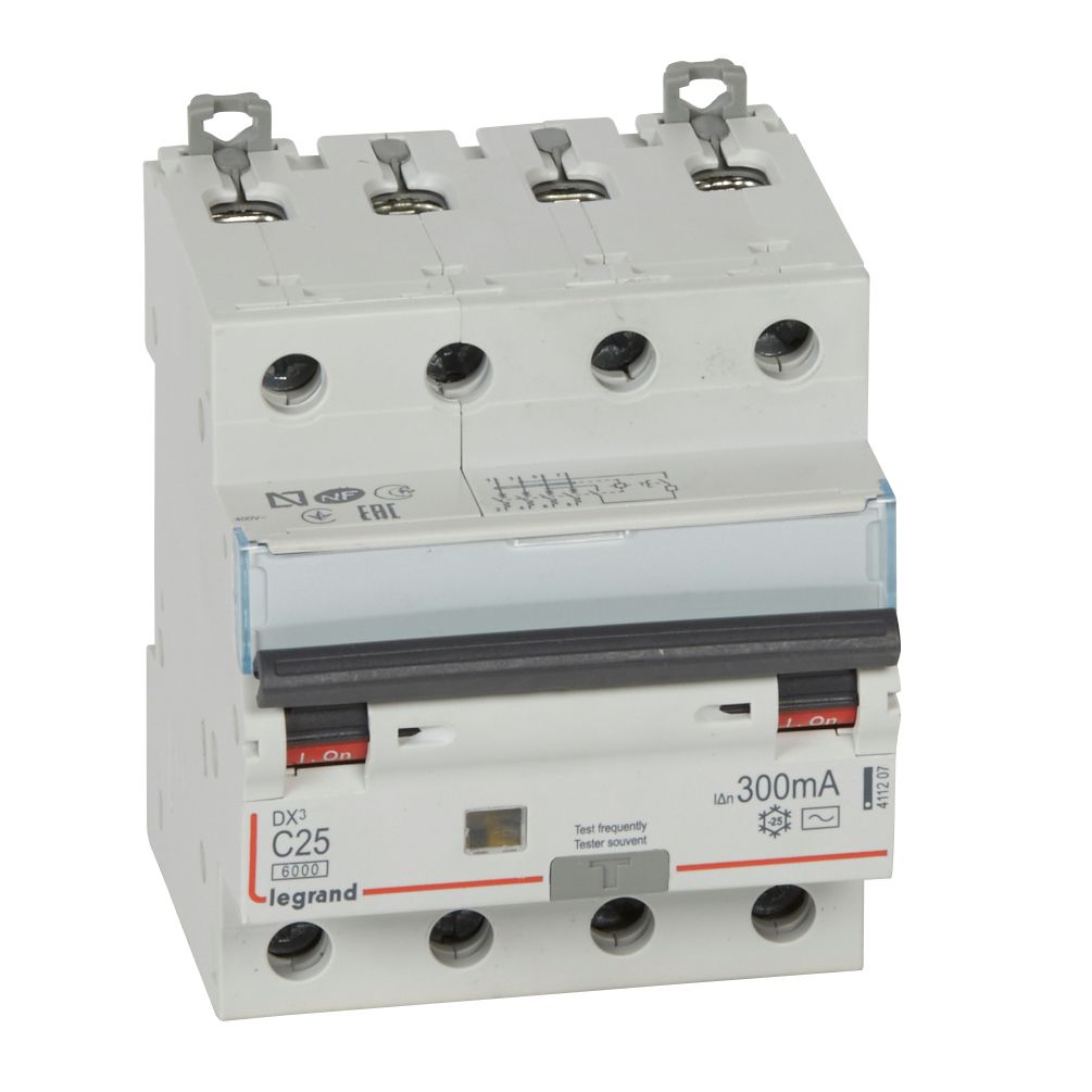 DX3 DISJ. DIF. 4P 25A 300mA 6kA 4M 411207