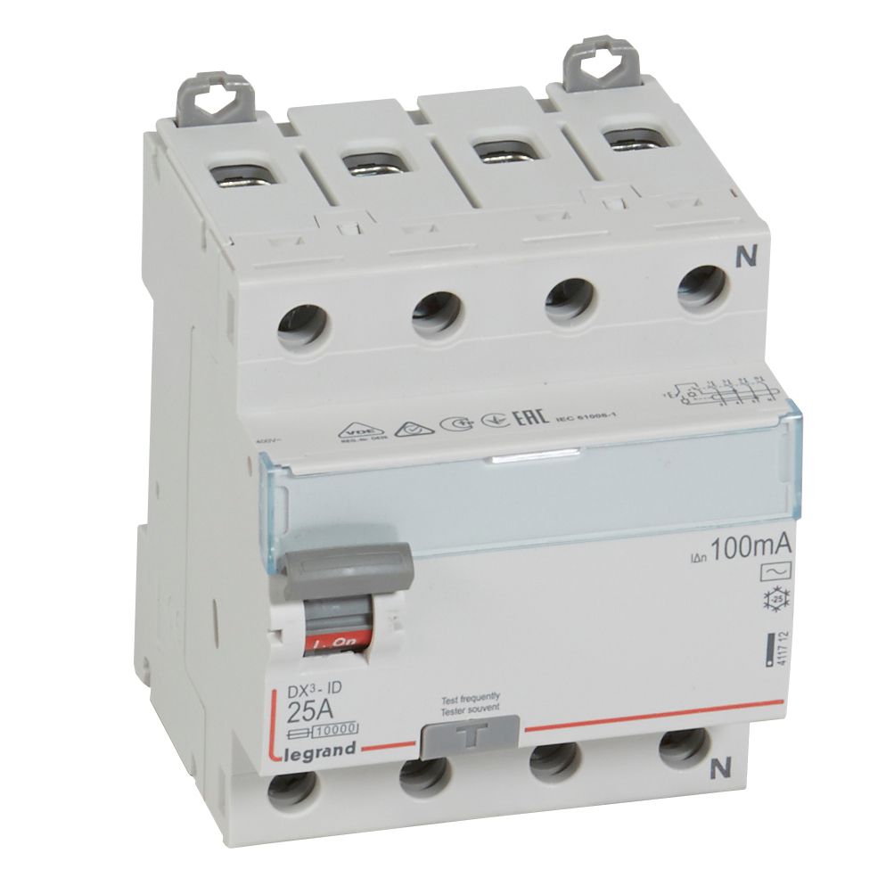 DX3 INTR. DIF. 4P 25A AC 100mA 6kA 411712