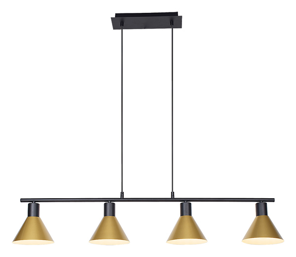 PENDUL ALVARO 4X40W E27 NEGRU-AURIU 3160