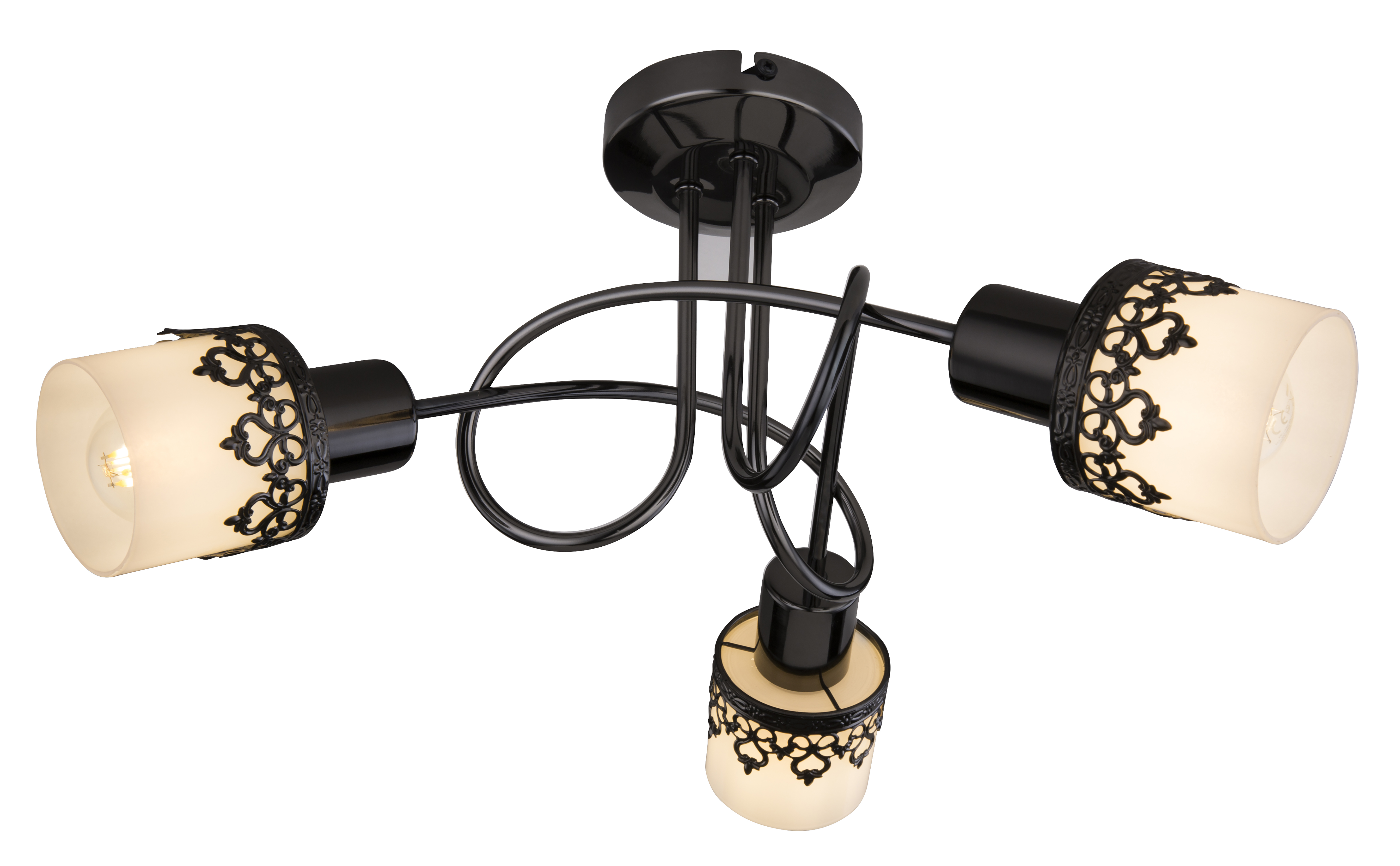 PLAFONIERA LACEY 3XE14 NEGRU
