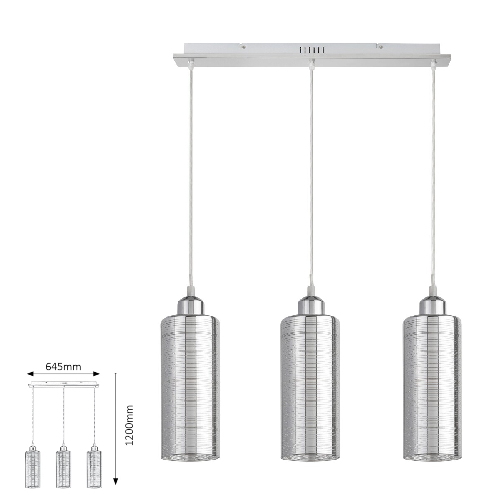 PENDUL VERA 3X40W E27 CROM