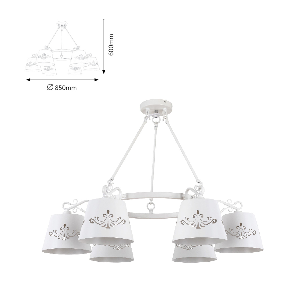 LUSTRA ANNA E14 6X40 ALB