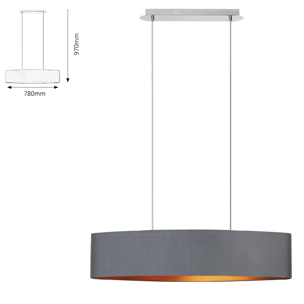 PENDUL MONICA GRI E27 2X60W nu se mai fabrica