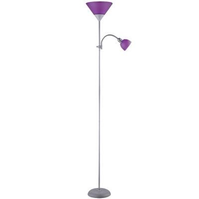 LAMPADAR ACTION 1XE27 MAXIM 100W, 1XE14 MAX 25W 1780MM VIOLET/ARGINTIU