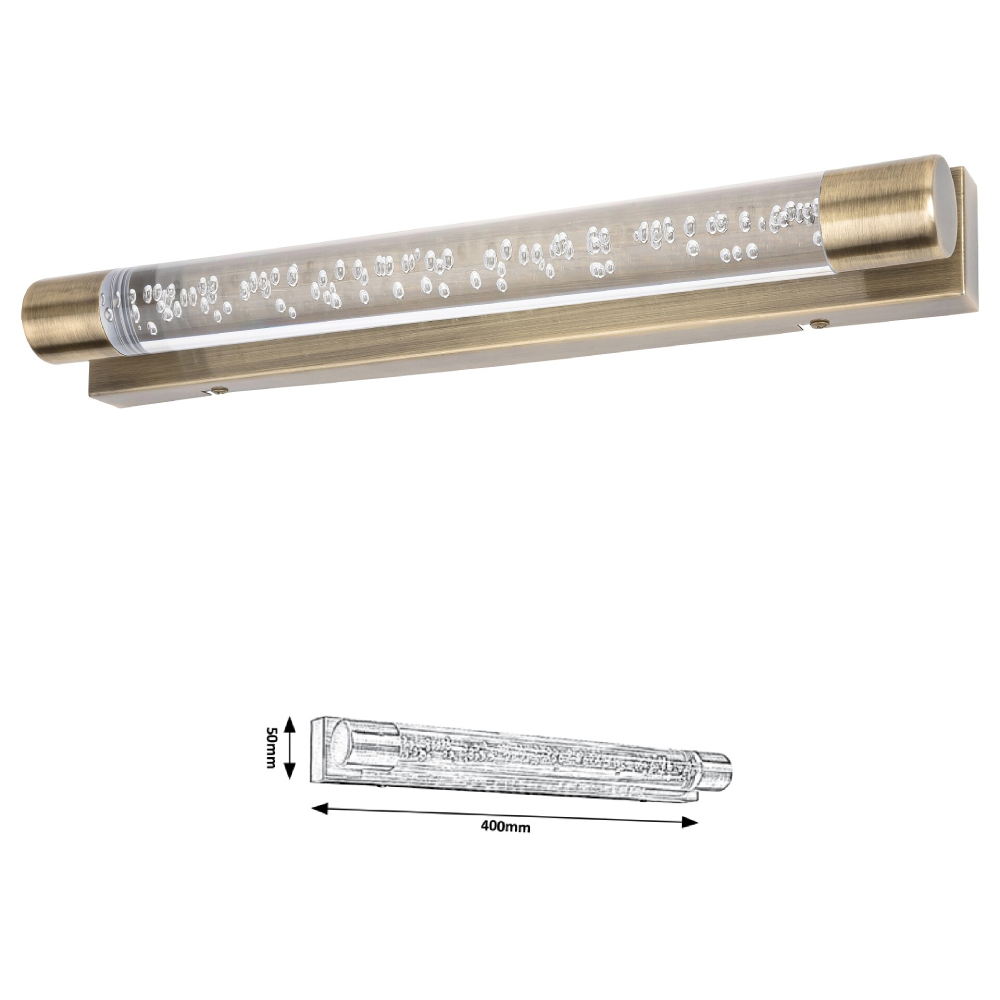 APLICA LED ABBEY 2X5W 900LM IP44 LUMINA CALDA 3000K BRONZ