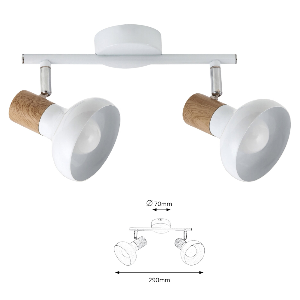 APLICA SPOT HOLLY 2X40W E14 ALB/FAG