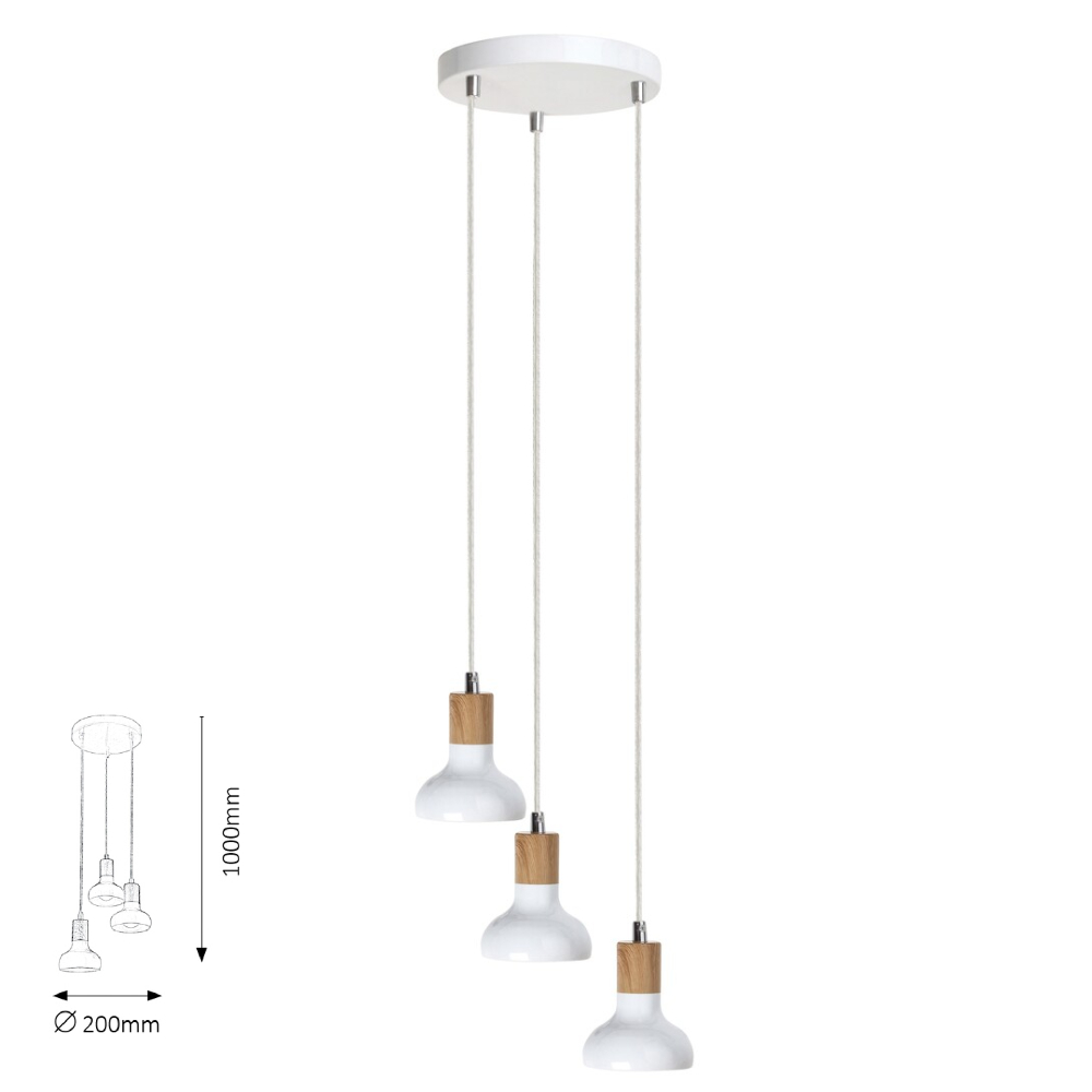 PENDUL HOLLY ALB E14 3X40W