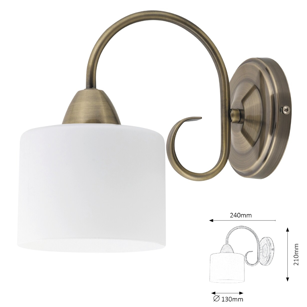 APLICA PERETE EDITH 1x60W BRONZE