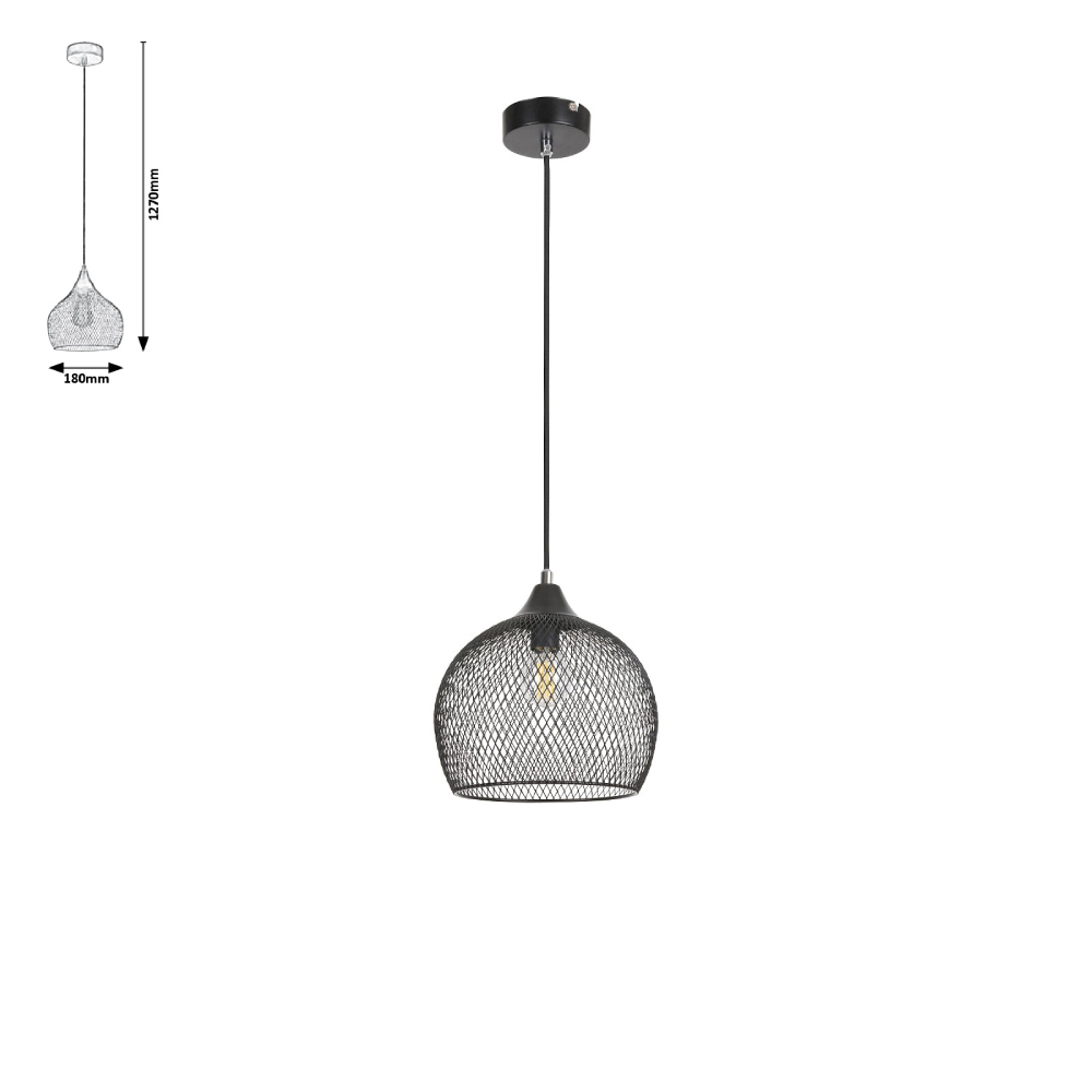 PENDUL RONAN NEGRU E14 40W