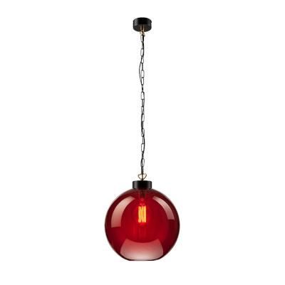 PENDUL 1X60W E27 GLOB ROSU