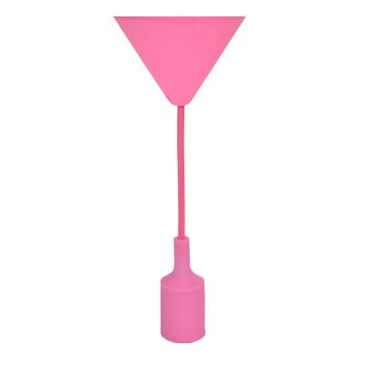 PENDUL TEXTIL E27 ROSE