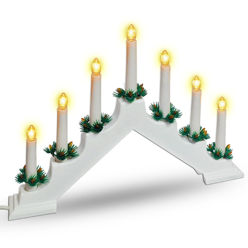 TRIUNGHI LEMN ALB 7W LED L CALDA 298022