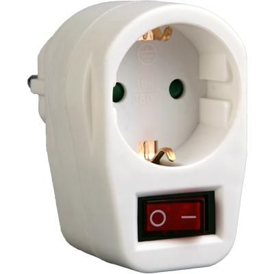 ADAPTOR 1xSCHUKO CU INTRERUPATOR SI PROTECTIE COPII