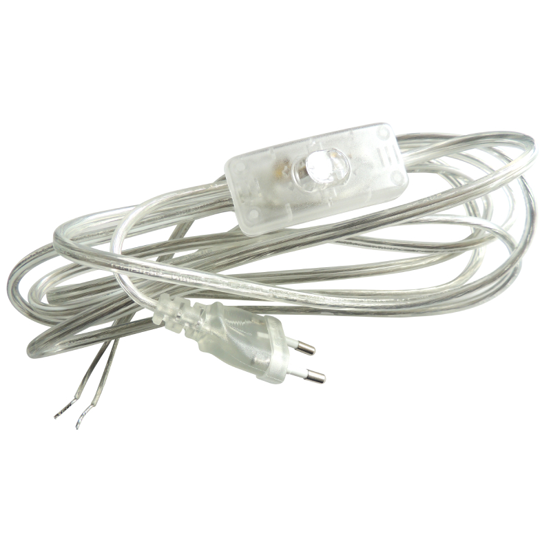 CORDON CU INTRERUPATOR 250V 2A 2,5M TRANSPARENT