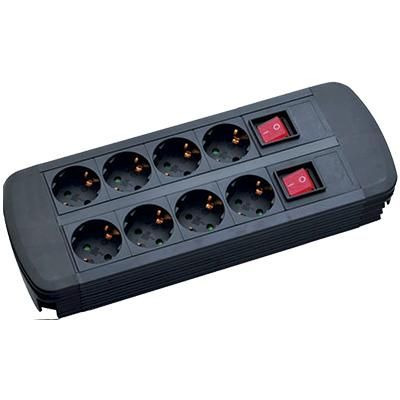 PRELUNGITOR CU INTRERUPATOR 8PRIZE (4+4) LUNGIME 3M  NEGRU