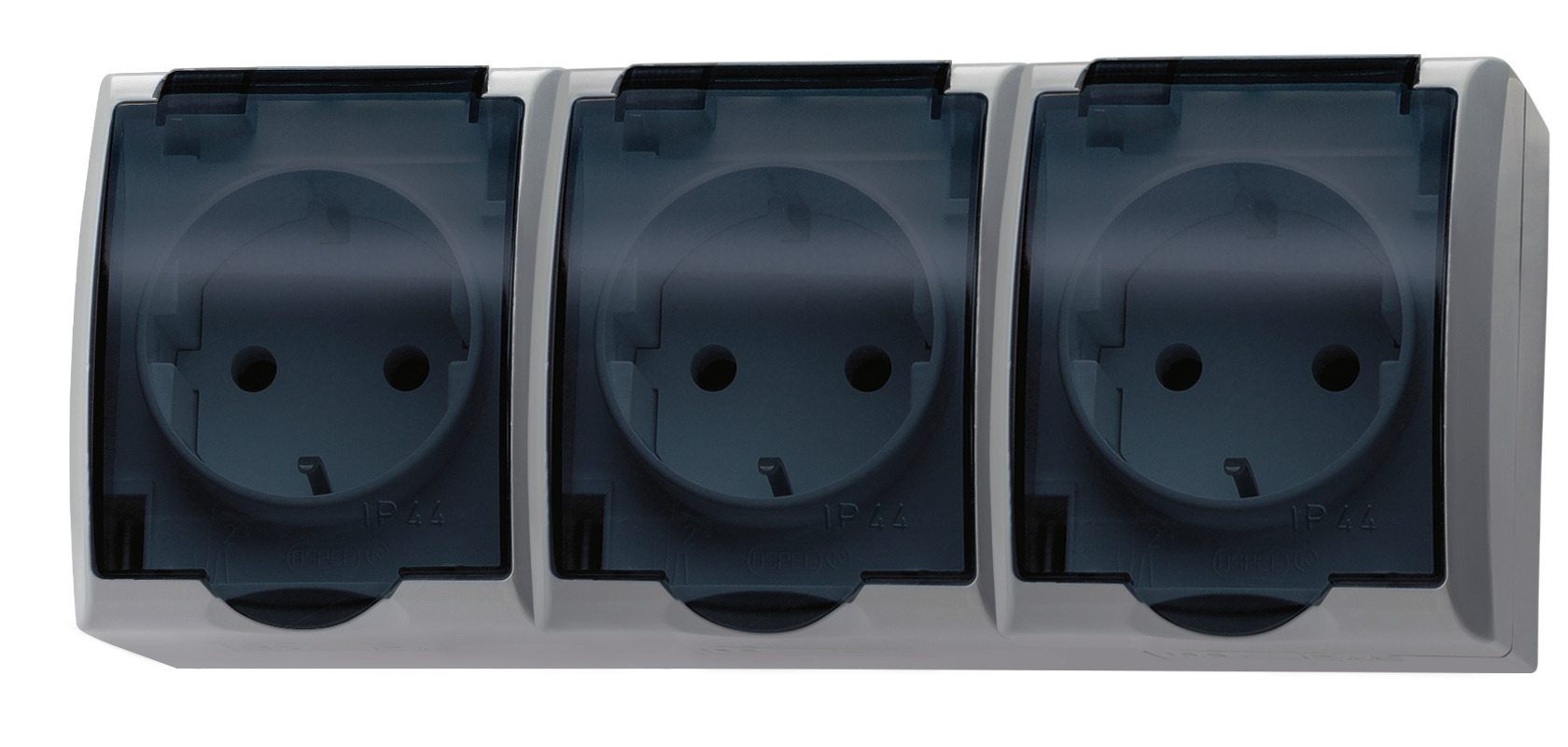 FALA PRIZA PT TRIPLA IP44 GRI 104221