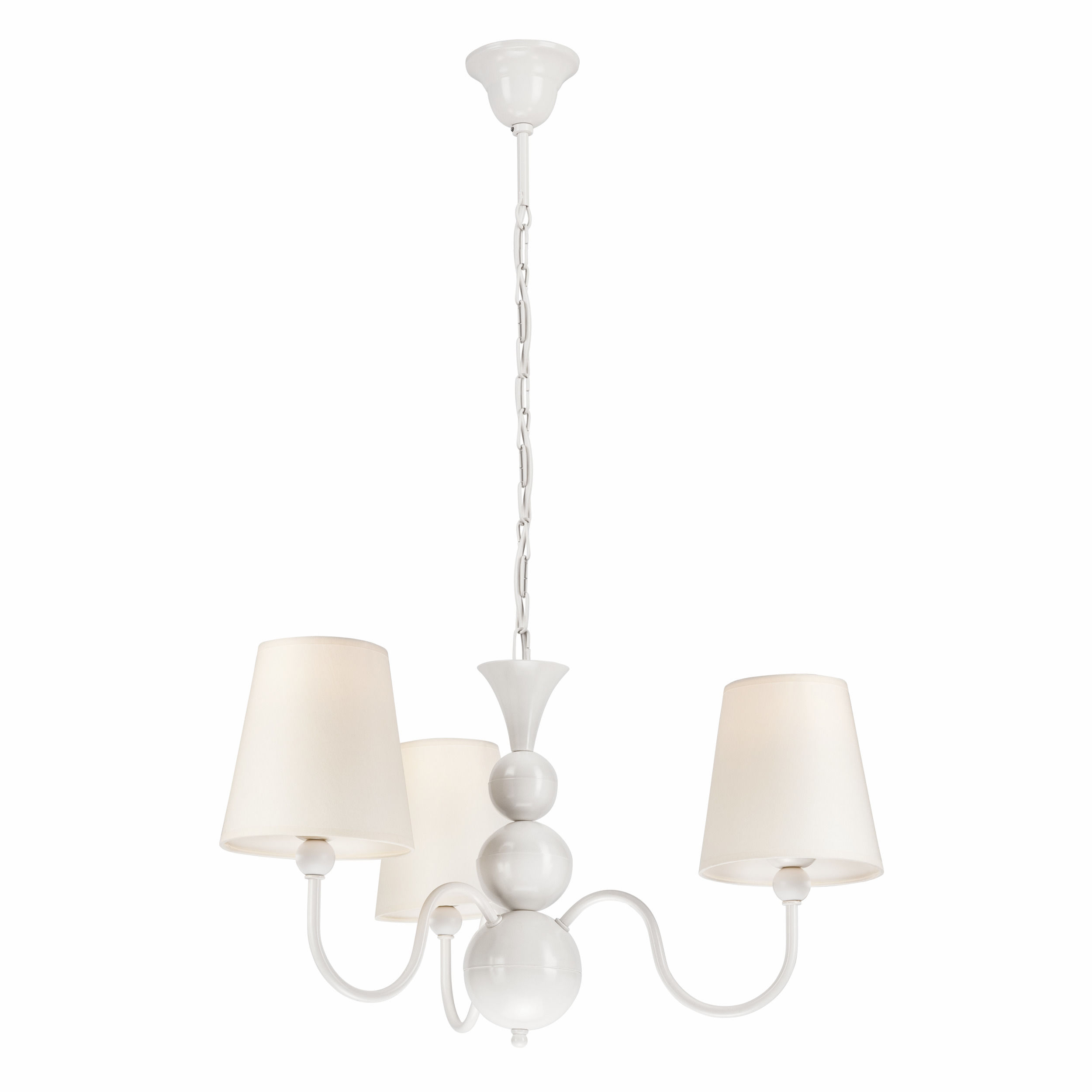LUSTRA 3X60W E27 BOULI TEXTIL ALB